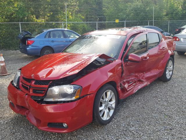 1C3CDZBG3EN160632 - 2014 DODGE AVENGER R/ RED photo 2