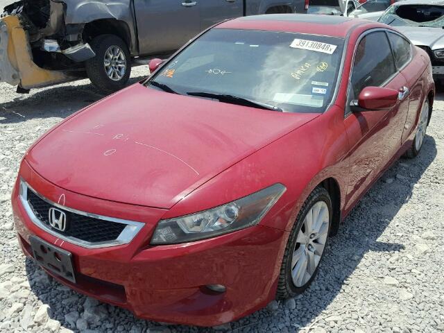 1HGCS2B87AA000998 - 2010 HONDA ACCORD EXL RED photo 2