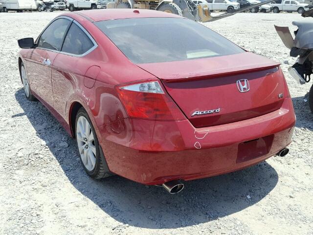 1HGCS2B87AA000998 - 2010 HONDA ACCORD EXL RED photo 3