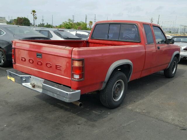 1B7FL23X2MS341741 - 1991 DODGE DAKOTA RED photo 4