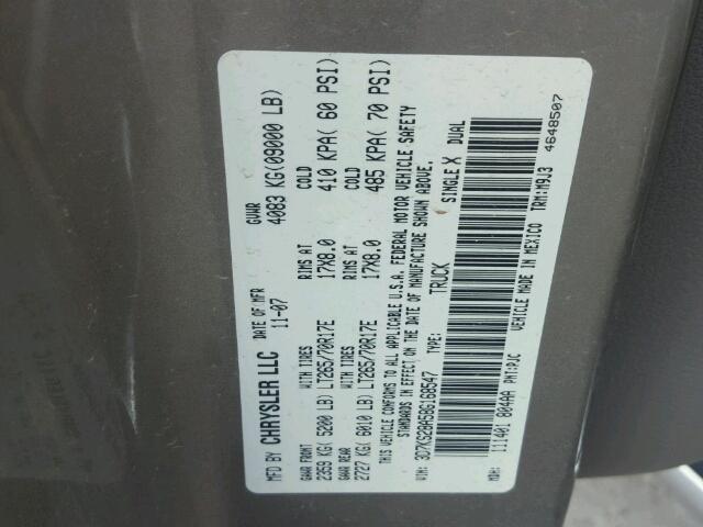 3D7KS28A58G168547 - 2008 DODGE RAM 2500 S TAN photo 10