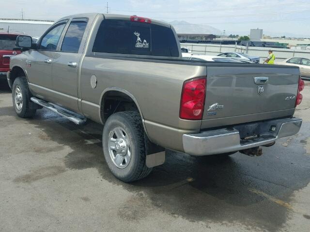 3D7KS28A58G168547 - 2008 DODGE RAM 2500 S TAN photo 3