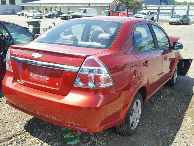 KL1TD5DE2AB132033 - 2010 CHEVROLET AVEO LS RED photo 4