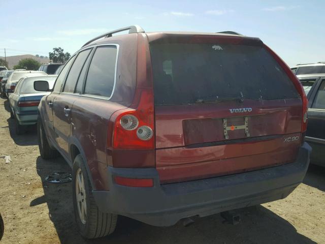 YV1CY59H741038976 - 2004 VOLVO XC90 BURGUNDY photo 3