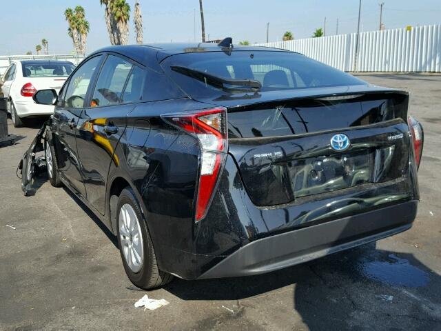 JTDKBRFU2G3519772 - 2016 TOYOTA PRIUS BLACK photo 3