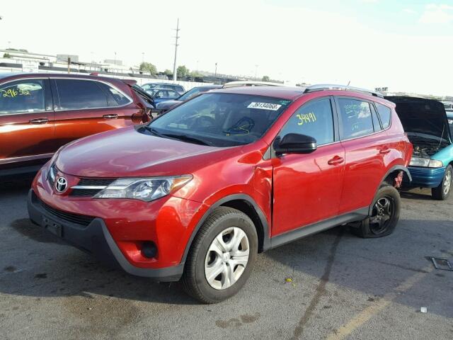 2T3BFREV2FW291573 - 2015 TOYOTA RAV4 LE RED photo 2