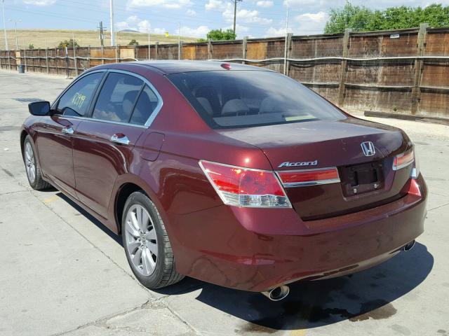 1HGCP3F86BA001658 - 2011 HONDA ACCORD EXL MAROON photo 3