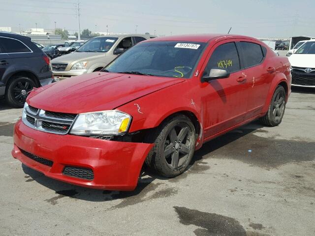 1C3CDZAB6DN643424 - 2013 DODGE AVENGER SE RED photo 2