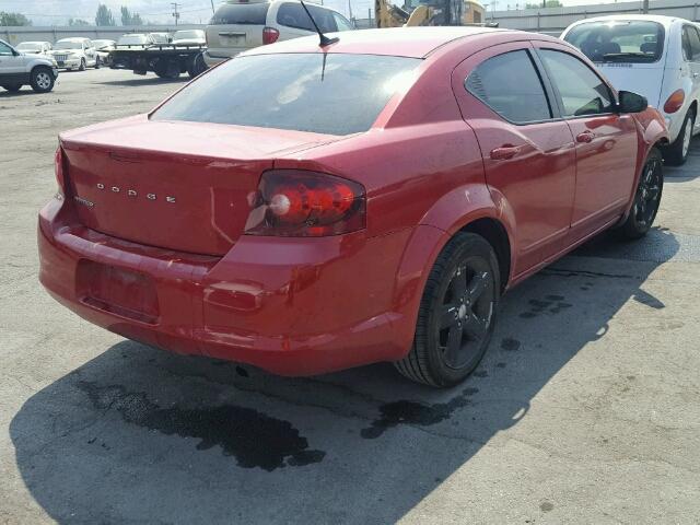 1C3CDZAB6DN643424 - 2013 DODGE AVENGER SE RED photo 4