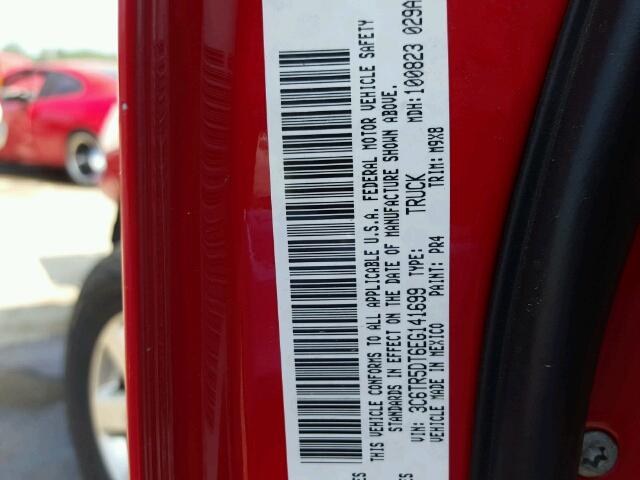 3C6TR5DT6EG141699 - 2014 RAM 2500 SLT 红色 照片 10