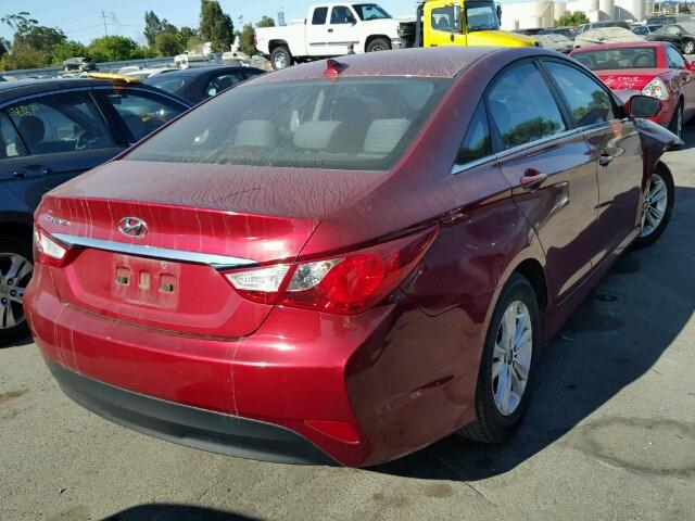 5NPEB4AC0EH901640 - 2014 HYUNDAI SONATA GLS BURGUNDY photo 4