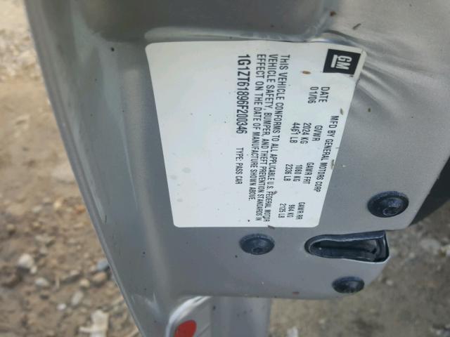 1G1ZT61896F200346 - 2006 CHEVROLET MALIBU MAX SILVER photo 10