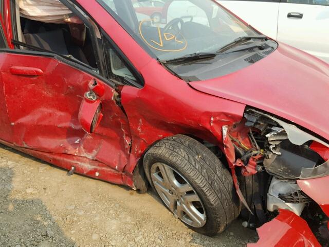 JHMGD386X7S809791 - 2007 HONDA FIT S RED photo 9