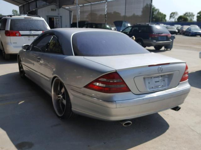 WDBPJ75J42A029261 - 2002 MERCEDES-BENZ CL 500 SILVER photo 3