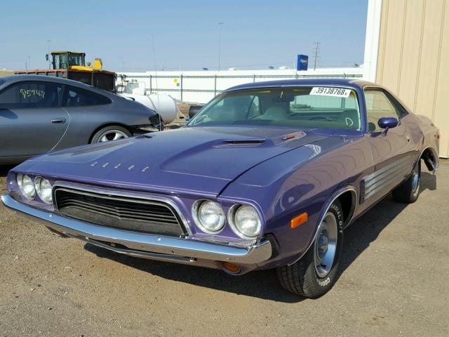 JH23H3B544063 - 1973 DODGE CHALLENGER PURPLE photo 2