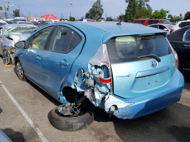 JTDKDTB30C1007177 - 2012 TOYOTA PRIUS C BLUE photo 3