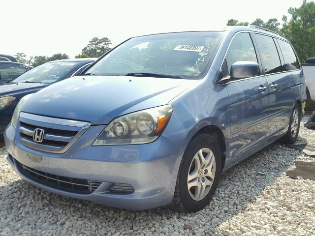 5FNRL38496B128853 - 2006 HONDA ODYSSEY EX BLUE photo 2