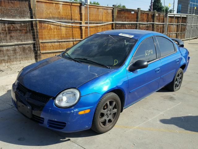 1B3ES56C65D165681 - 2005 DODGE NEON SXT BLUE photo 2