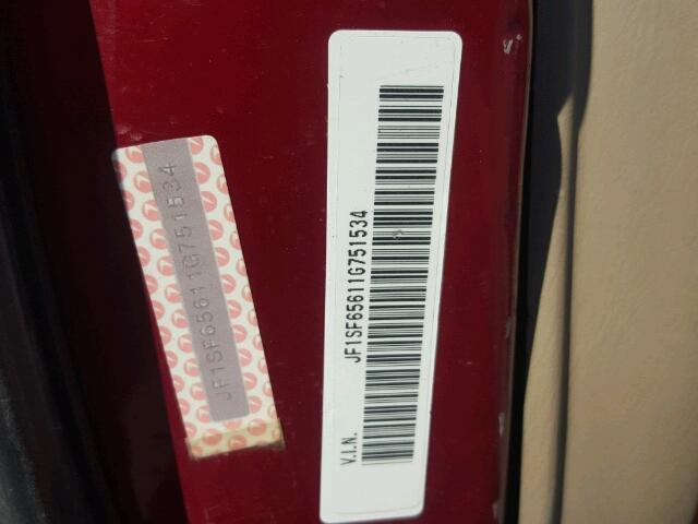 JF1SF65611G751534 - 2001 SUBARU FORESTER S RED photo 10