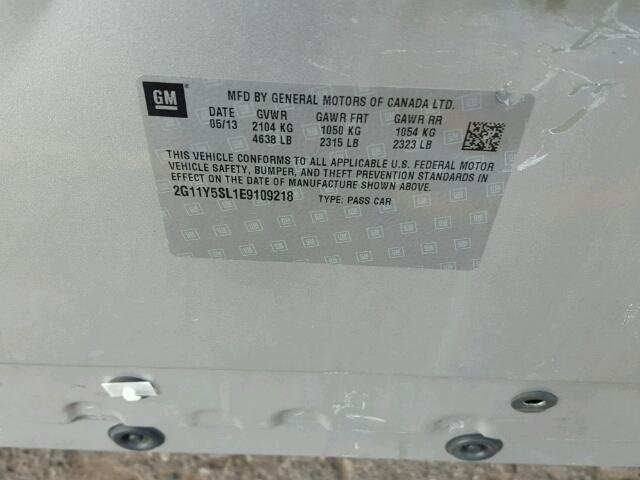 2G11Y5SL1E9109218 - 2014 CHEVROLET IMPALA 银色 照片 10