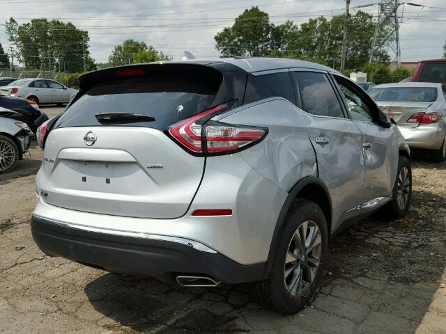 5N1AZ2MH1GN143554 - 2016 NISSAN MURANO S SILVER photo 4