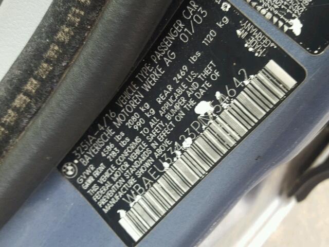 WBAEU33423PM54642 - 2003 BMW 325 XI BLUE photo 10