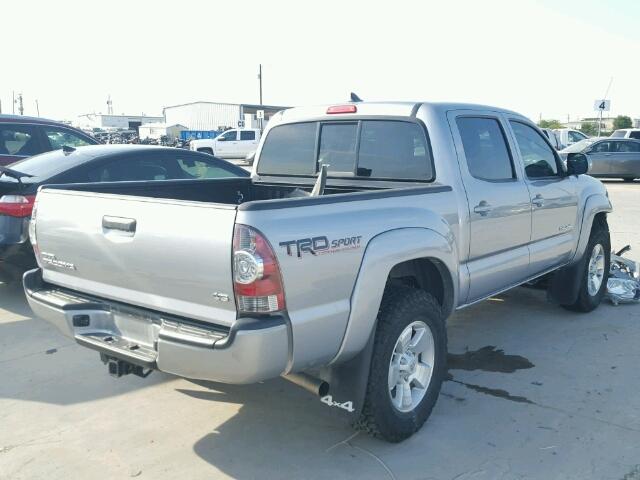 3TMLU4EN3EM135958 - 2014 TOYOTA TACOMA DOU SILVER photo 4