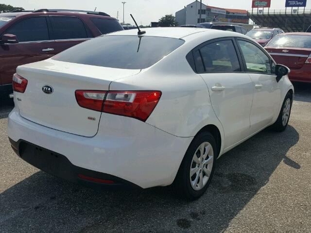 KNADM4A39E6397182 - 2014 KIA RIO LX WHITE photo 4