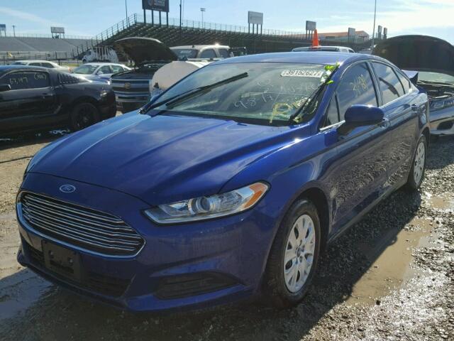 3FA6P0G74ER141787 - 2014 FORD FUSION BLUE photo 2