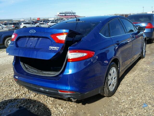 3FA6P0G74ER141787 - 2014 FORD FUSION BLUE photo 4