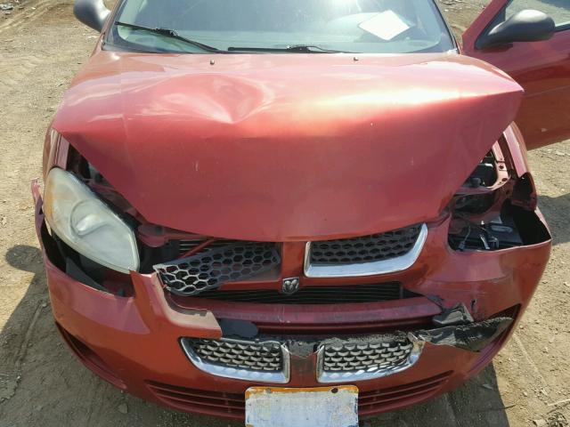 1B3EL46X05N562808 - 2005 DODGE STRATUS SX RED photo 7