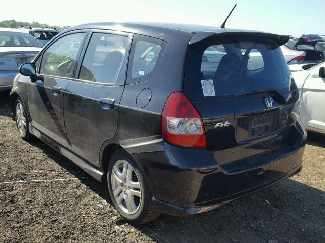 JHMGD38647S038132 - 2007 HONDA FIT S 黑色 照片 3