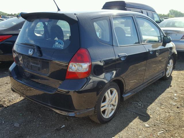 JHMGD38647S038132 - 2007 HONDA FIT S BLACK photo 4