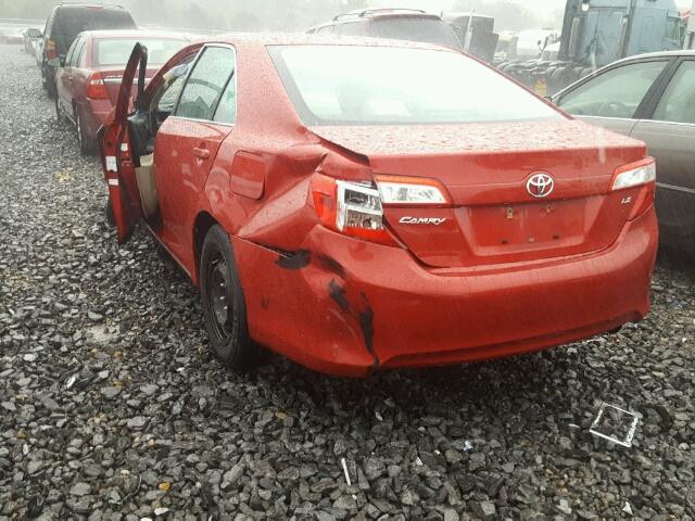 4T1BF1FK2DU676627 - 2013 TOYOTA CAMRY L RED photo 3