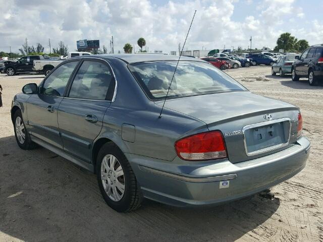 KMHWF25H05A200392 - 2005 HYUNDAI SONATA GL GREEN photo 3