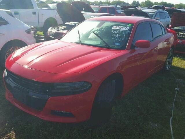 2C3CDXHG3FH817273 - 2015 DODGE CHARGER RED photo 2