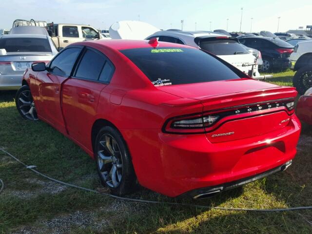 2C3CDXHG3FH817273 - 2015 DODGE CHARGER RED photo 3