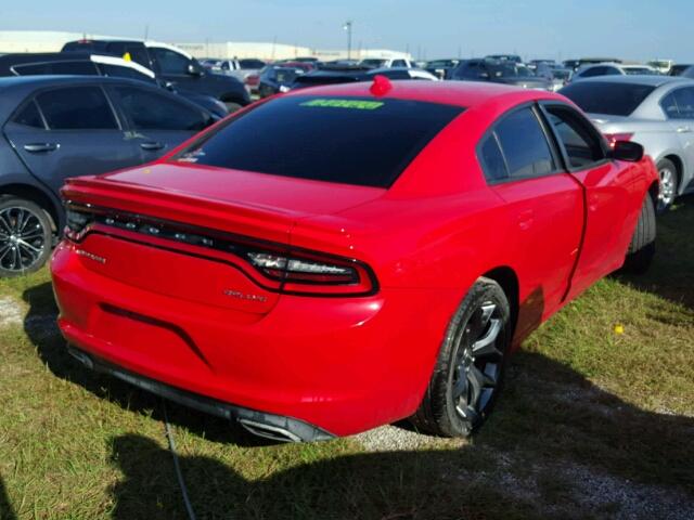 2C3CDXHG3FH817273 - 2015 DODGE CHARGER RED photo 4