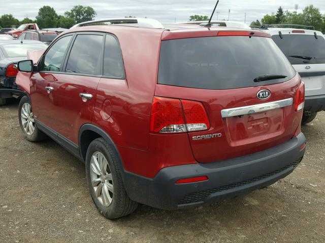 5XYKTDA23BG064943 - 2011 KIA SORENTO BA RED photo 3