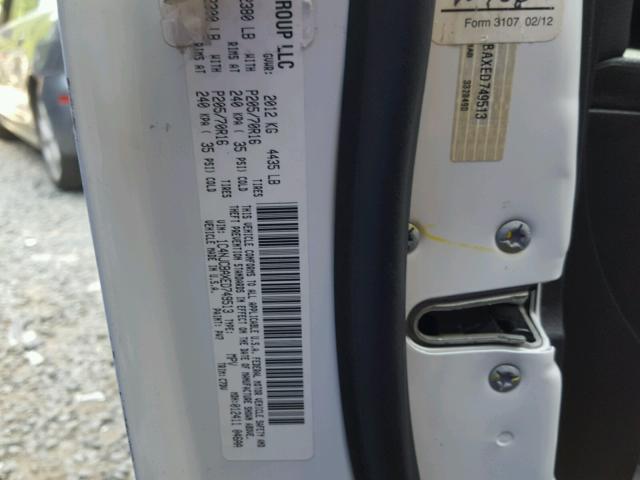 1C4NJCBAXED749513 - 2014 JEEP COMPASS SP WHITE photo 10