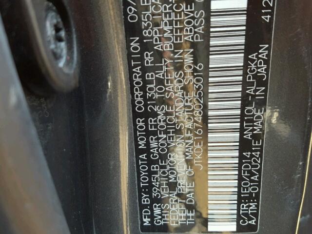 JTKDE167480253016 - 2008 TOYOTA SCION TC 石墨色 照片 10