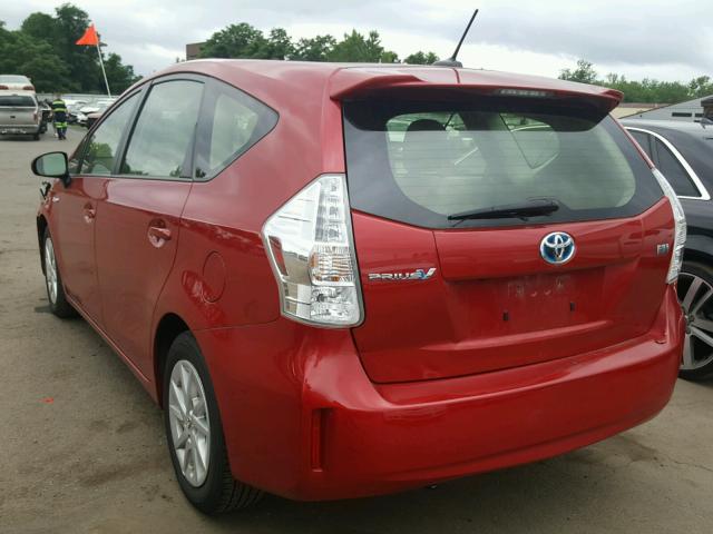 JTDZN3EU8C3136658 - 2012 TOYOTA PRIUS V RED photo 3