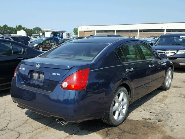 1N4BA41E14C806799 - 2004 NISSAN MAXIMA SE BLUE photo 4