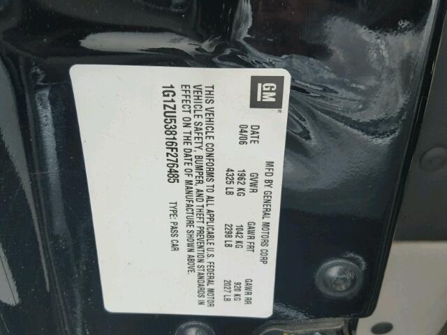 1G1ZU53816F276485 - 2006 CHEVROLET MALIBU LTZ 黑色 照片 10