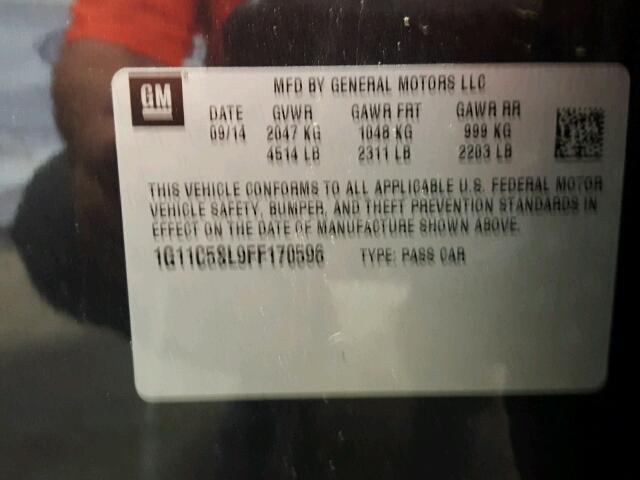 1G11C5SL9FF170596 - 2015 CHEVROLET MALIBU 1LT 黑色 照片 10