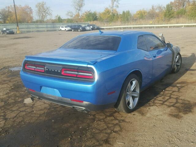 2C3CDZAT9FH924184 - 2015 DODGE CHALLENGER BLUE photo 4