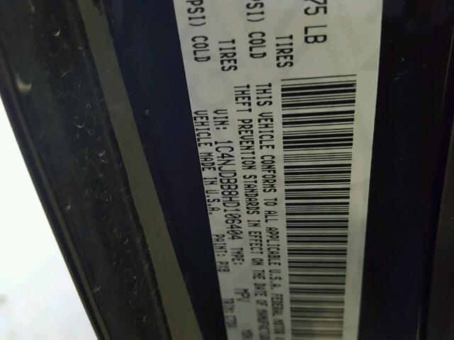 1C4NJDBB8HD106404 - 2017 JEEP COMPASS SP BLACK photo 10