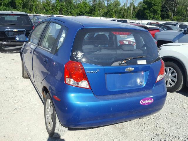KL1TD66637B754936 - 2007 CHEVROLET AVEO BASE Niebieski zdjęcie 3