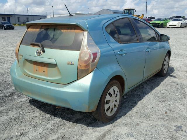 JTDKDTB31D1038424 - 2013 TOYOTA PRIUS C BLUE photo 4