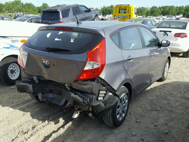 KMHCT5AE6FU198057 - 2015 HYUNDAI ACCENT GS GRAY photo 4